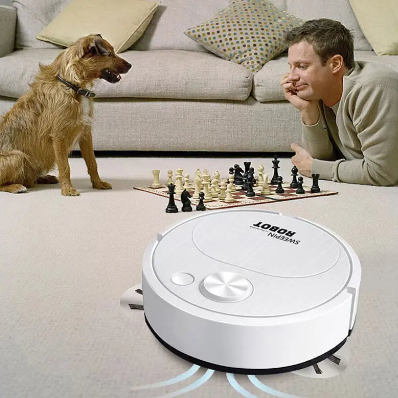 Robot Aspirateur Intelligent 3-en-1 USB – Compact & Efficace