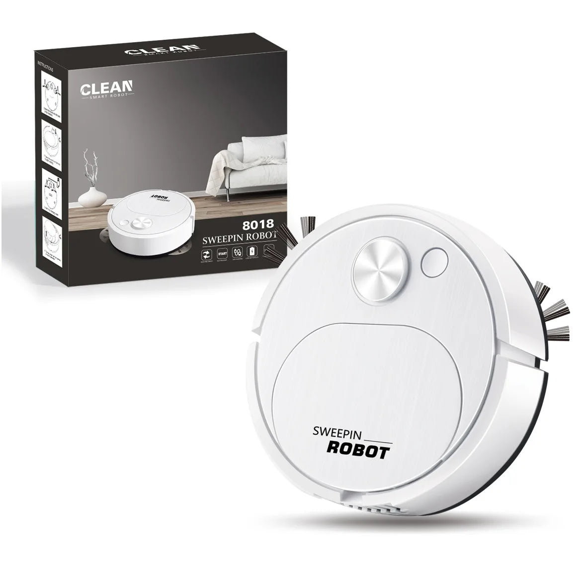 Robot Aspirateur Intelligent 3-en-1 USB – Compact & Efficace