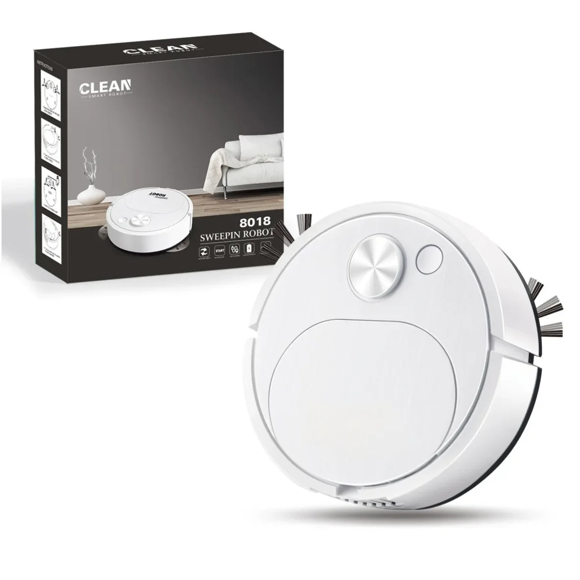 Robot Aspirateur Intelligent 3-en-1 USB – Compact & Efficace