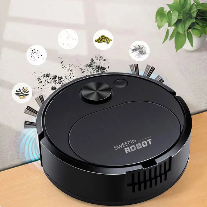 Robot Aspirateur Intelligent 3-en-1 USB – Compact & Efficace